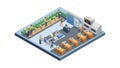 Isometric Modern Office Productive Work Environment, vector design Generative AI Royalty Free Stock Photo