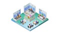 Isometric Modern Office Space Interior with Minimalist Design, vector design Generative AI Royalty Free Stock Photo