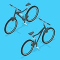 Isometric modern sport bicycle on white background High resolution.