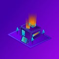 Isometric money investment illustration.Suitable for landing page, ui, website, mobile app, editorial, poster, flyer, article, and