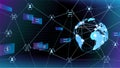Worldwide inetrnet technology vector abstract background. Money transfer, online connection, secure data exchange Royalty Free Stock Photo