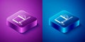 Isometric Mop and bucket icon isolated on blue and purple background. Cleaning service concept. Square button. Vector Royalty Free Stock Photo
