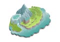 isometric mountain island