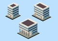 Isometric multi-storey building. Vector illustration