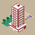 Isometric multistory building