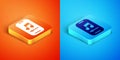 Isometric Music player icon isolated on orange and blue background. Portable music device. Vector Royalty Free Stock Photo