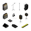 Isometric music equipment Royalty Free Stock Photo