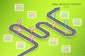 Isometric navigation map infographic 8 steps timeline concept Royalty Free Stock Photo