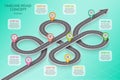 Isometric navigation map infographic 8 steps timeline concept Royalty Free Stock Photo