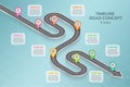 Isometric navigation map infographic 8 steps timeline concept