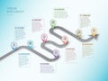Isometric navigation map infographic 8 steps timeline concept.
