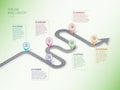 Isometric navigation map infographic 6 steps timeline concept.