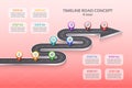 Isometric navigation map infographic 8 steps timeline concept. W Royalty Free Stock Photo