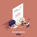 Isometric Notary Services Concept