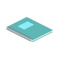 Isometric notebook on white background. For web design