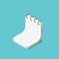 Isometric notepad bending, flat