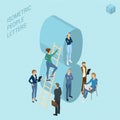 Isometric numbers with people Royalty Free Stock Photo
