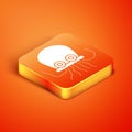 Isometric Octopus icon isolated on orange background. Vector.