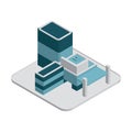 Isometric office building. Vector illustration decorative design Royalty Free Stock Photo