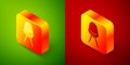 Isometric Office chair icon isolated on green and red background. Square button. Vector Illustration Royalty Free Stock Photo