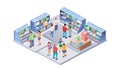 Isometric Office Interior: Collaborative Workspace, vector design Generative AI Royalty Free Stock Photo