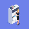Isometric office life concept. Royalty Free Stock Photo