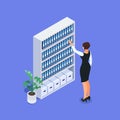 Isometric office life concept. Royalty Free Stock Photo