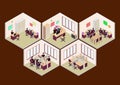 Isometric office room set Royalty Free Stock Photo
