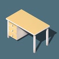 Isometric office table. Modern workplace vector illustration Royalty Free Stock Photo