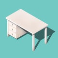 Isometric office table. Modern workplace vector illustration Royalty Free Stock Photo