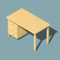 Isometric office table. Modern workplace vector illustration Royalty Free Stock Photo