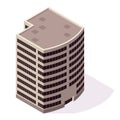 Isometric offices or business center icon. Town apartment building city map creation. Architectural vector 3d Royalty Free Stock Photo