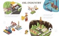 Isometric Oil Industry Composition Royalty Free Stock Photo