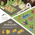 Isometric Oil Industry Concept Royalty Free Stock Photo