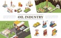 Isometric Oil Industry Elements Composition Royalty Free Stock Photo