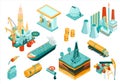 Isometric Oil Industry Icon Set Royalty Free Stock Photo