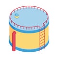 Isometric Oil Tank Composition