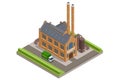 Isometric old brewery, Facade beer Factory, Brewery beer production