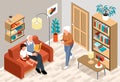 Isometric Old People Grandparents Composition