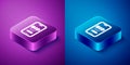 Isometric Online auction icon isolated on blue and purple background. Bid sign. Auction bidding. Sale and buyers. Square Royalty Free Stock Photo