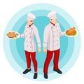 Isometric Online cooking classes concept. Online ordering food in a restaurant