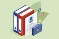 Isometric Online documentation database and digital file storage system or software. Archive managing online digital