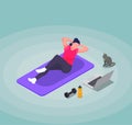 Isometric Online Fitness Workout Yoga At Home Composition