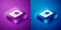 Isometric Online real estate house on tablet icon isolated on blue and purple background. Home loan concept, rent, buy Royalty Free Stock Photo