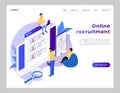 Isometric online recruitment landing page