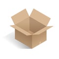 Isometric open white box. Realistic package cardboard box. Vector illustration Royalty Free Stock Photo