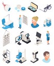 Isometric Ophthalmology Icons Collection