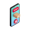 Isometric order search package not found concept Royalty Free Stock Photo