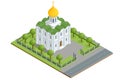 Isometric Orthodox church building isolated on a white background. The Eastern Orthodox Church, also called the Orthodox Royalty Free Stock Photo