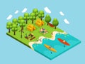 Isometric Outdoor Recreation Concept Royalty Free Stock Photo